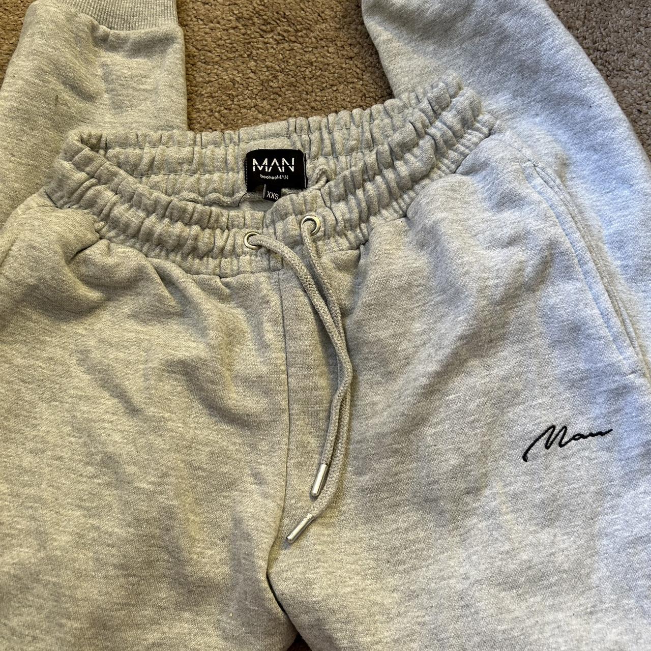 Boohoo man grey joggers. Never worn due to being too... - Depop