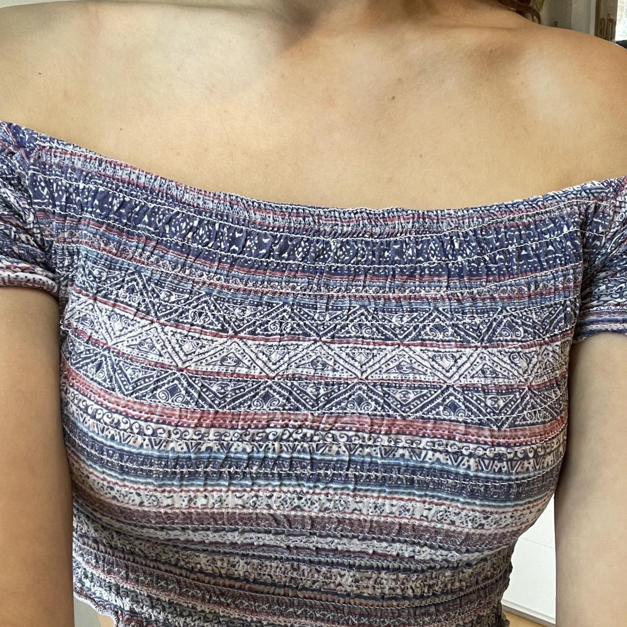 Primark Women S Purple And Blue Crop Top Depop