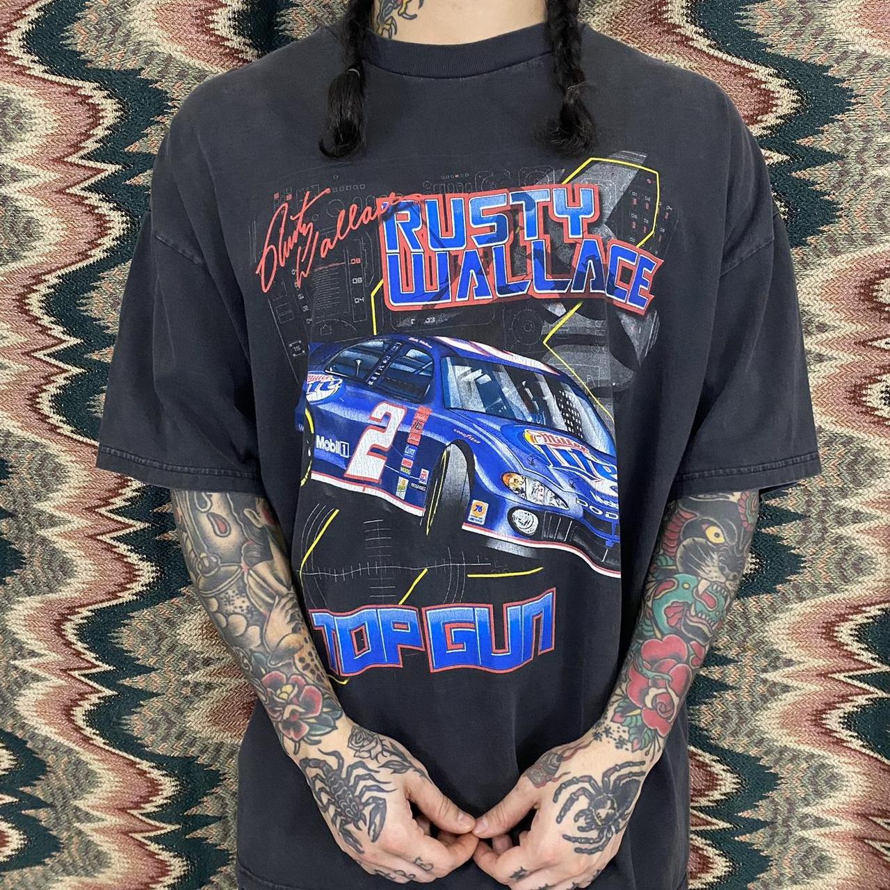 Crazy 90s Rusty Wallace Top Gun Beautifully Faded Depop