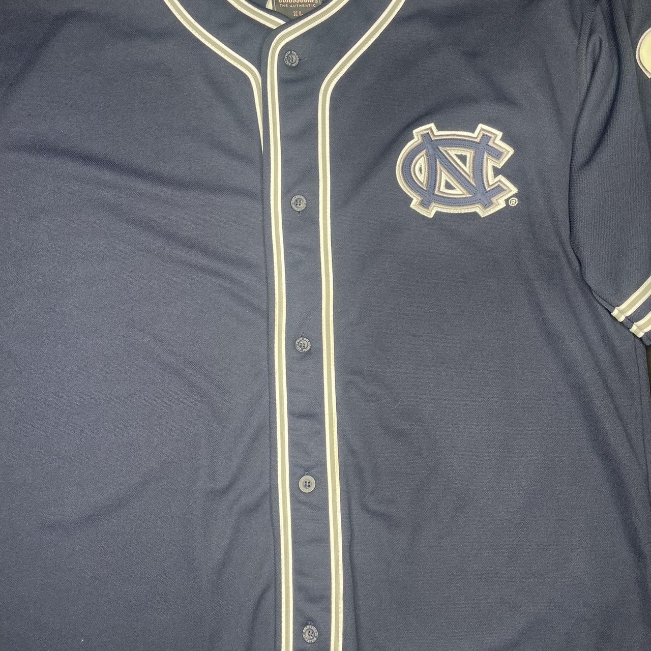 Vintage North Carolina Baseball Jersey Tar Heels Grey Colosseum Sz XL