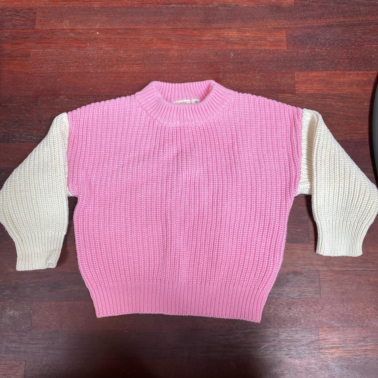Tiny trove Martin colour block knit jumper Pink and... Depop