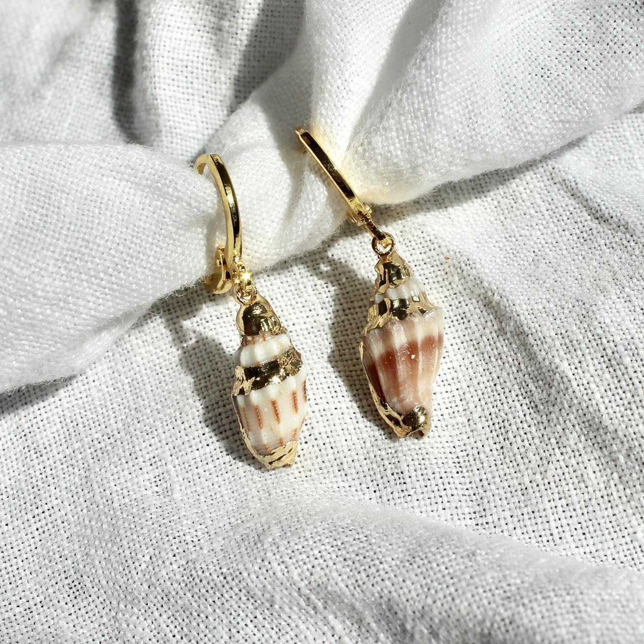 Seashell Mini Hoop Earrings These Earrings Are - Depop