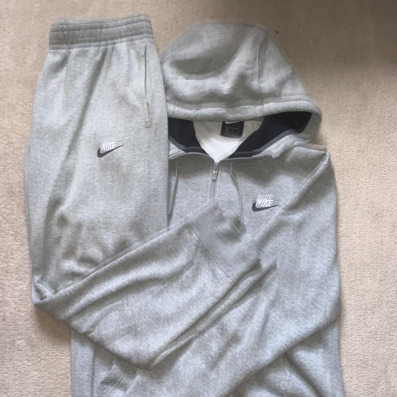 grey nike club tracksuit - Depop