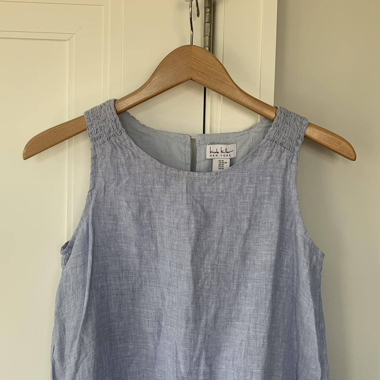 Nicole Miller Blue linen dress, extra small, new... - Depop