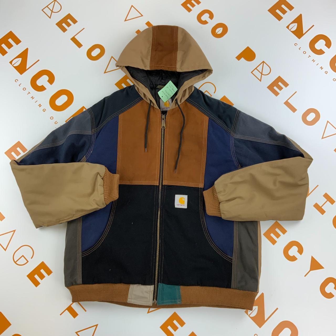 Vintage Carhartt Reworked patchwork Workwear jacket... Depop