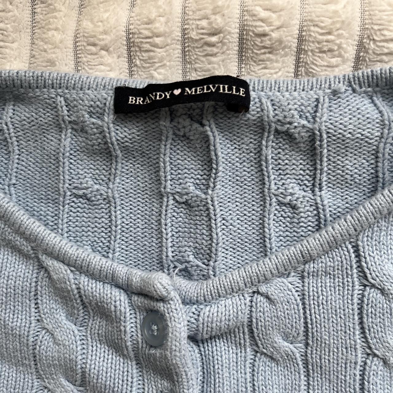 Brandy Melville baby blue knit cropped... Depop