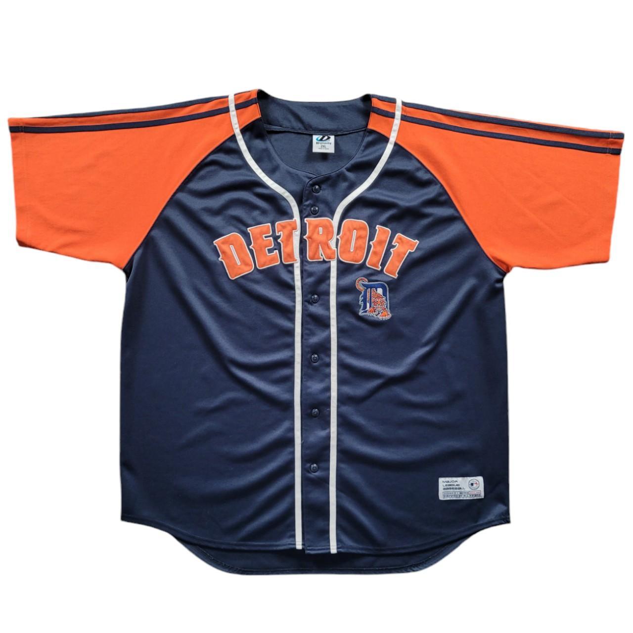 Detroit tigers button up jersey best sale