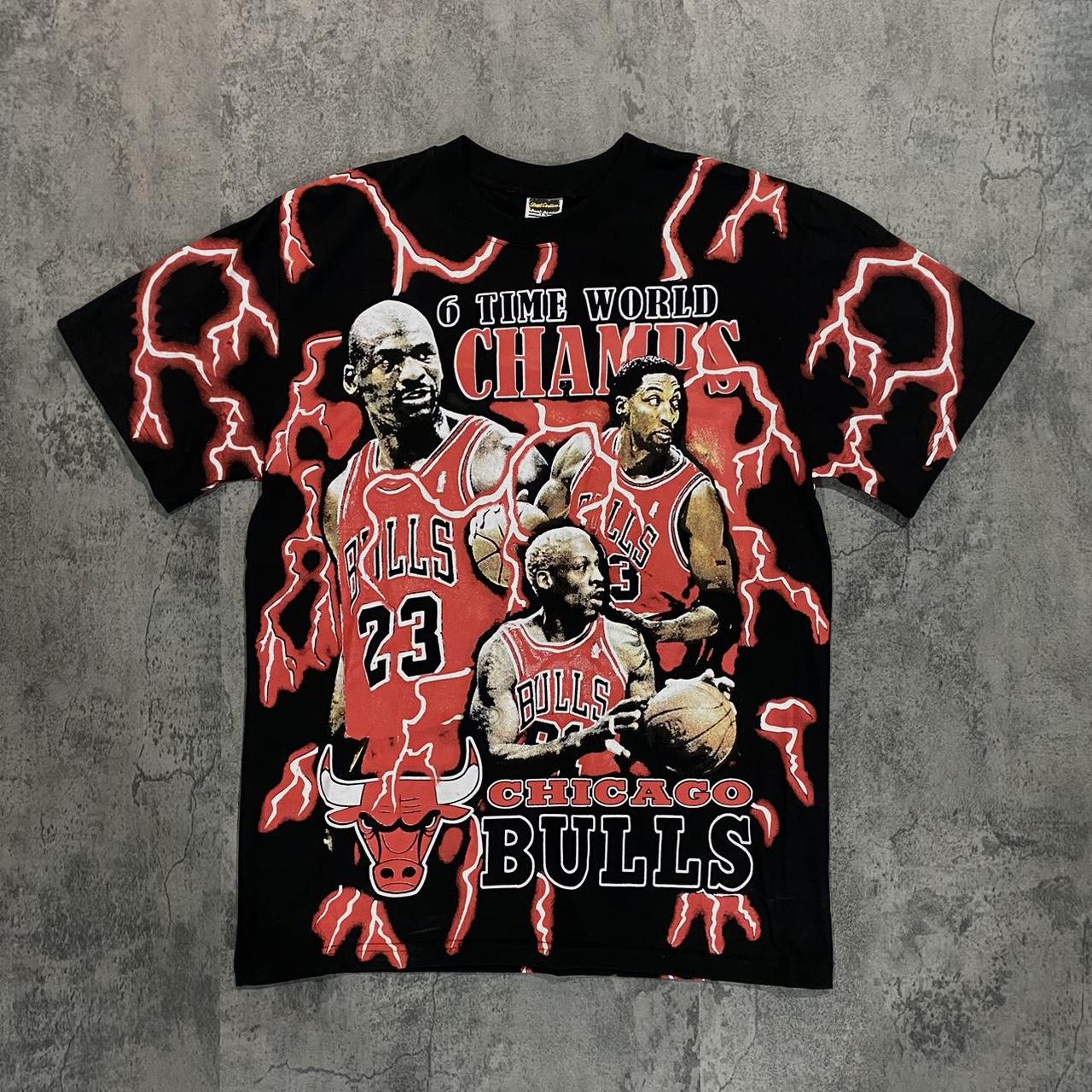 Vintage 90s Chicago Bulls NBA T shirt, Full Print...