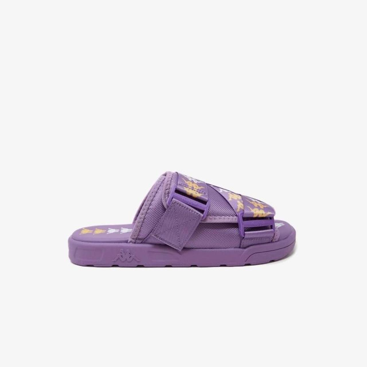 Purple Kappa Slides Barely Worn. Looks Brand New... - Depop