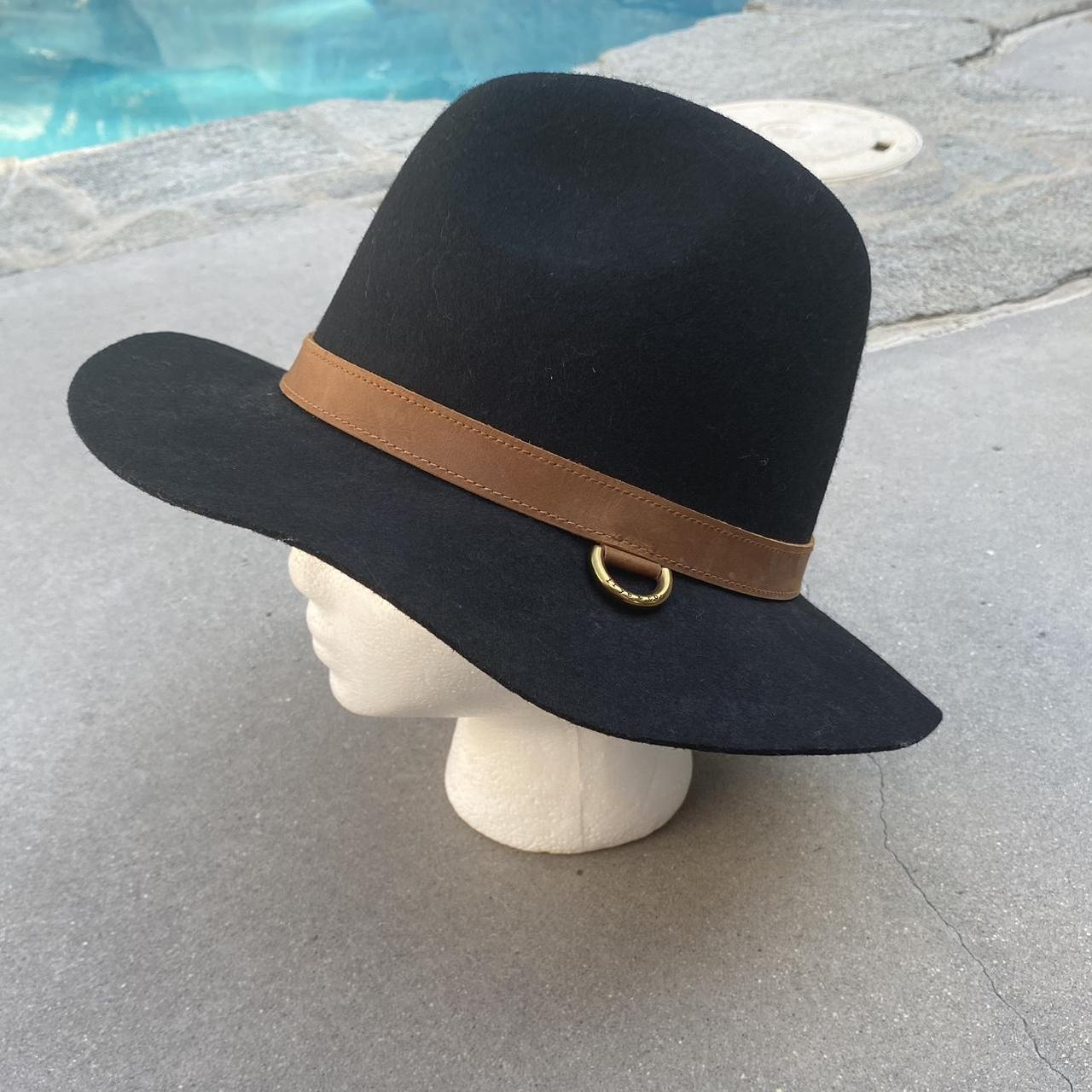 FRYE Co. Tall Crown Fedora Band Hat Size S M Black