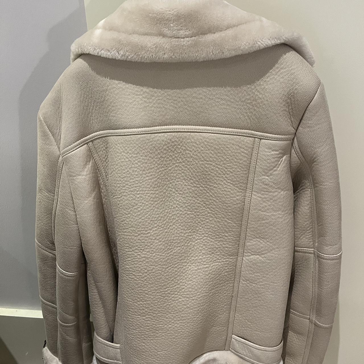 Off white aviator jacket size 10 Slight... Depop