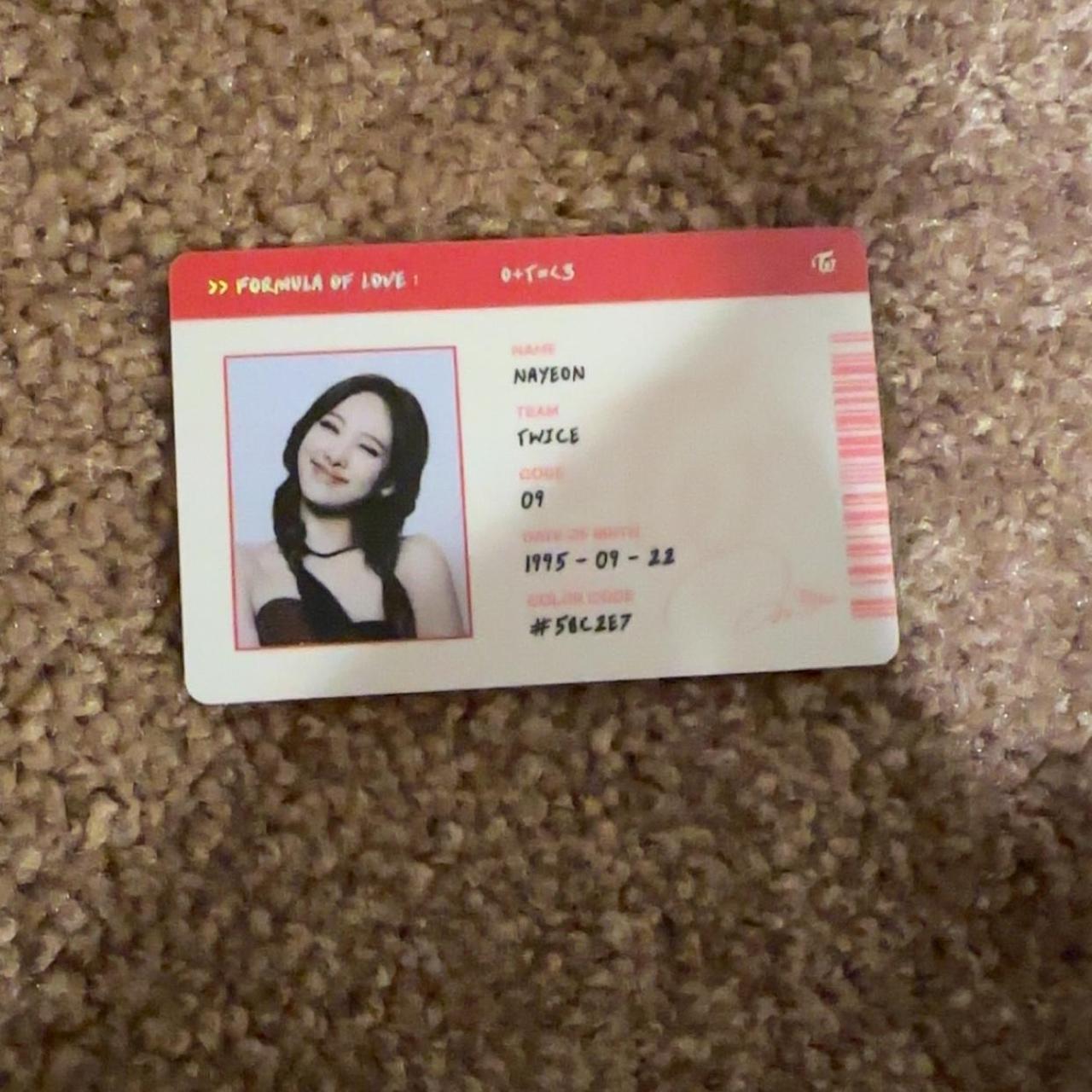 Nayeon twice formula of love id #kpop #photocard... - Depop