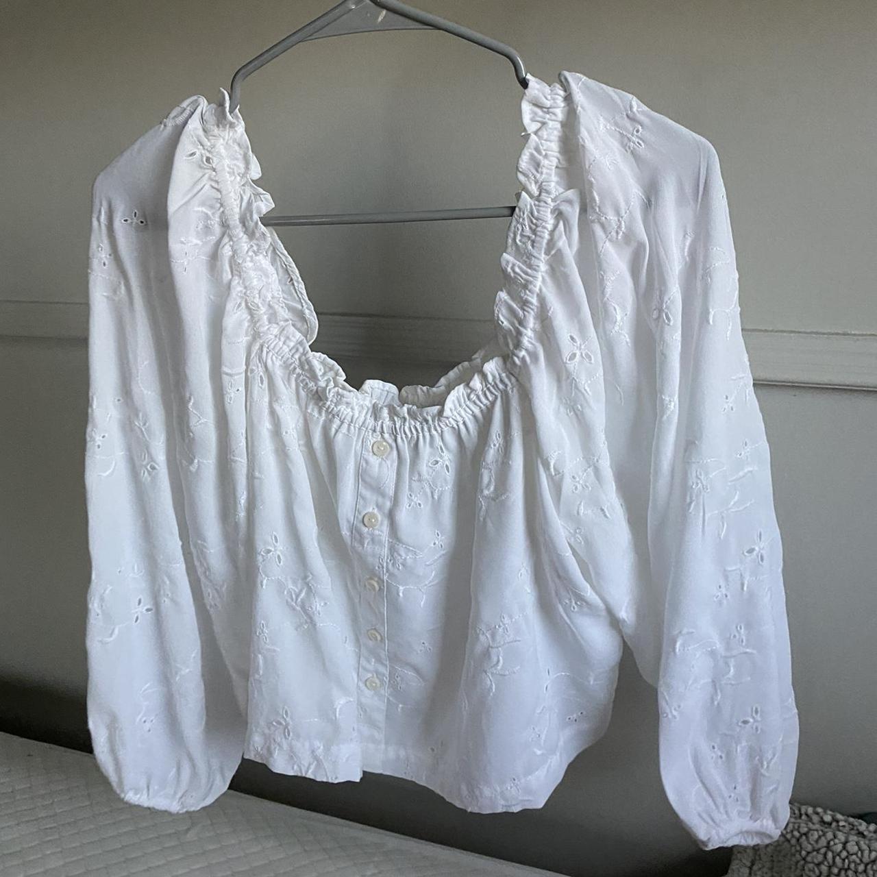 American Eagle Women's White Blouse | Depop