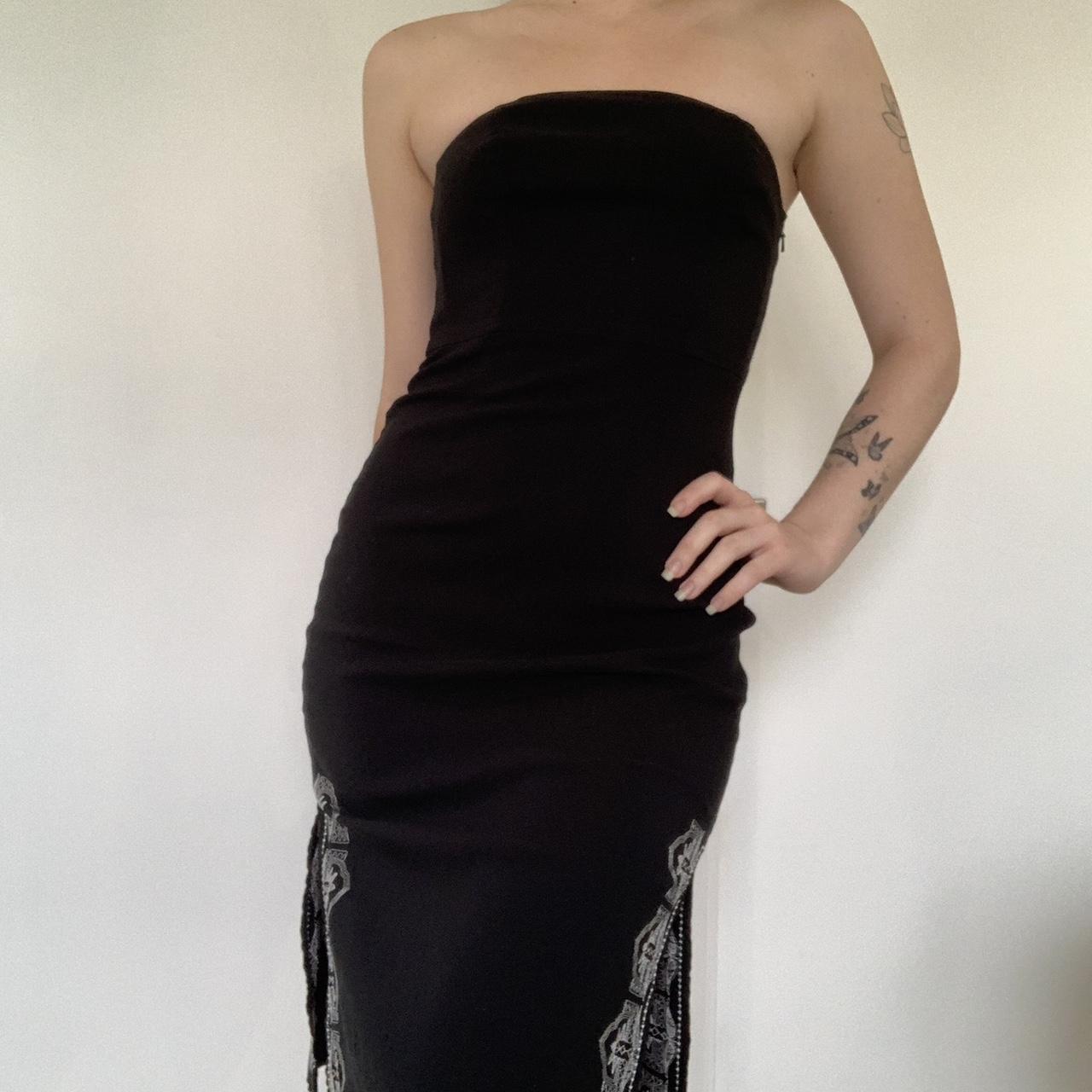 Express black strapless dress best sale