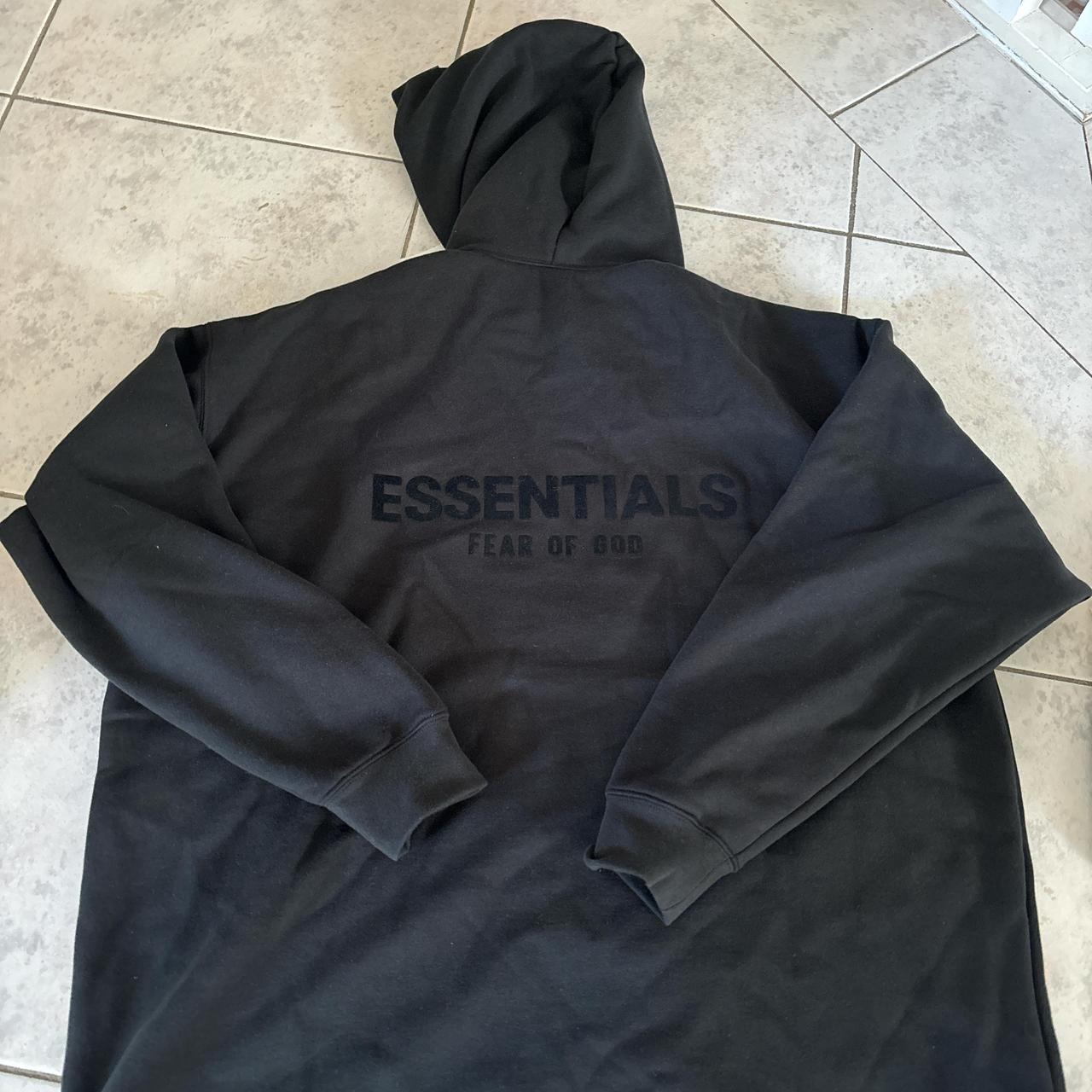 Black essentials hoodie brand new never worn still... - Depop