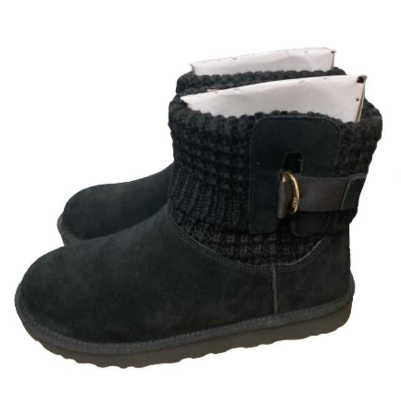 UGG CLASSIC SOLENE MINI NIB BLACK SIZE 8 - Depop