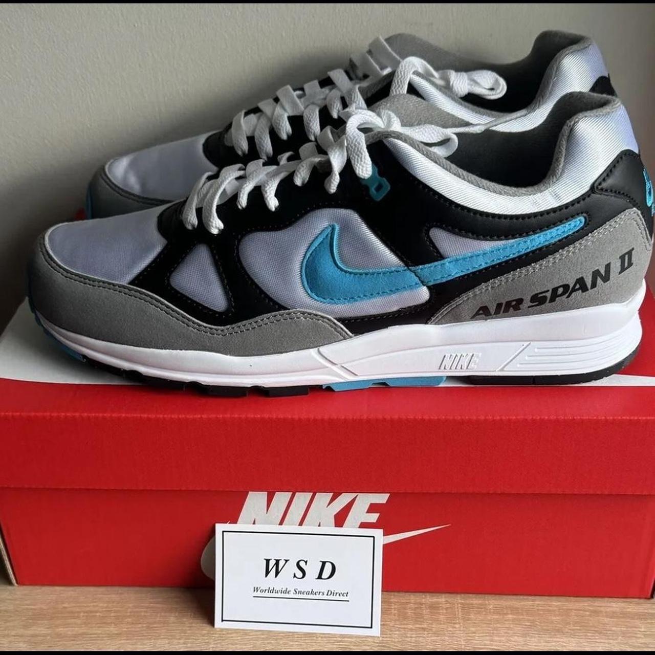 NIKE AIR SPAN 2 BLACK LASER BLUE DUST . Depop