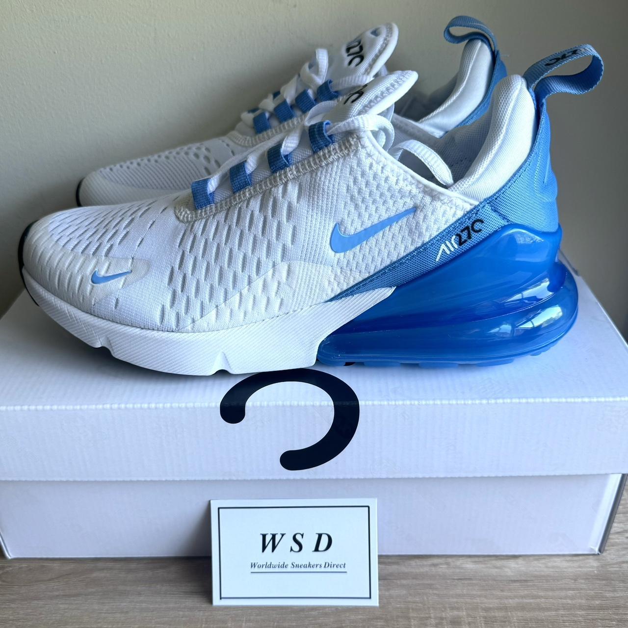 Nike 270 womens white and blue best sale