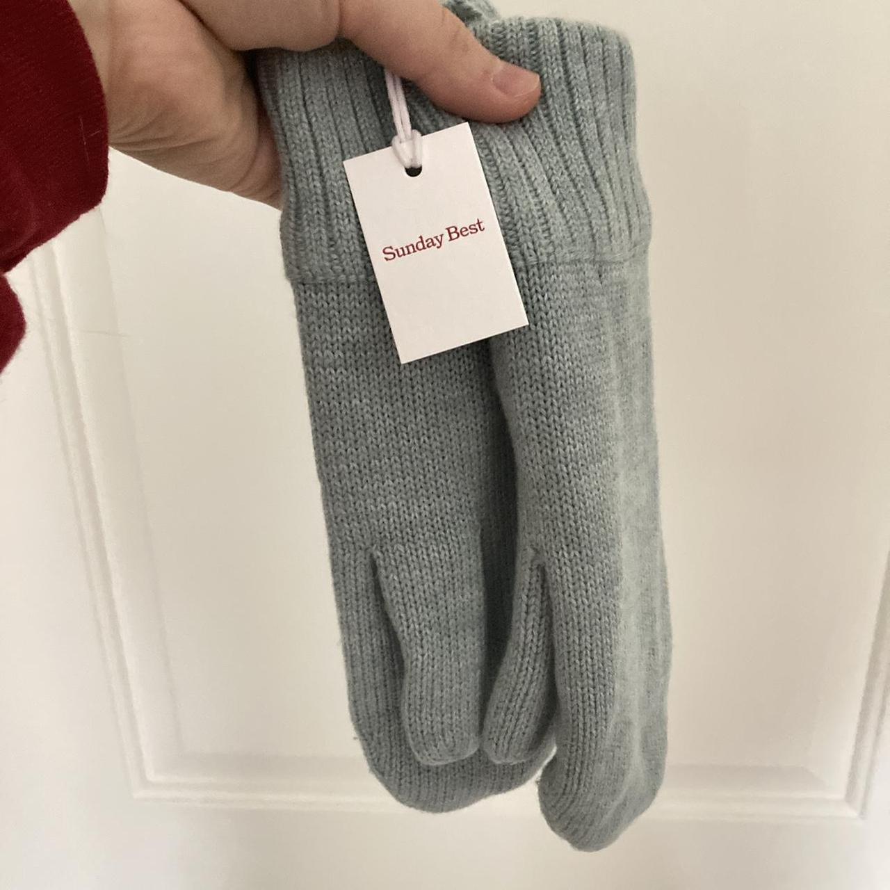 aritzia sunday best mittens in heather pastel jade.... - Depop