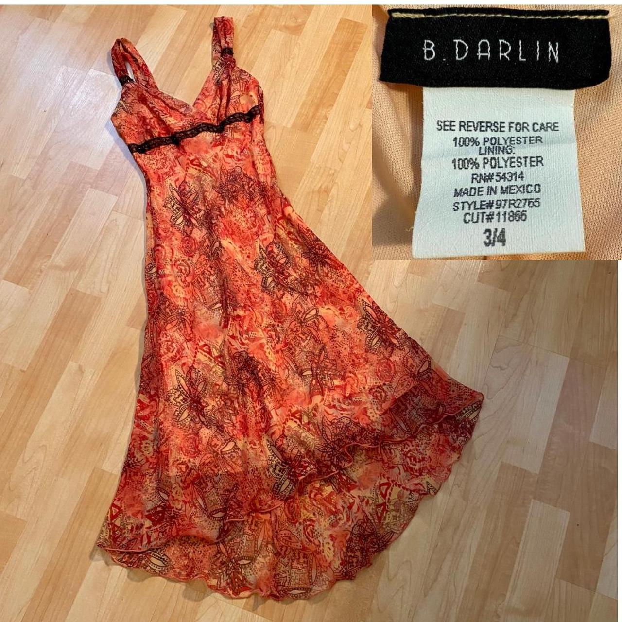 B Darlin Women's Pink and Orange Dress (3)