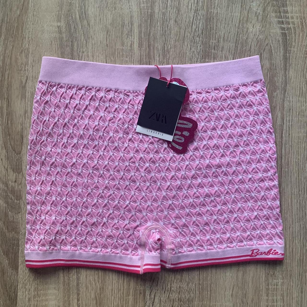 Barbie Zara pink jacquard shorts High waisted fitted... - Depop