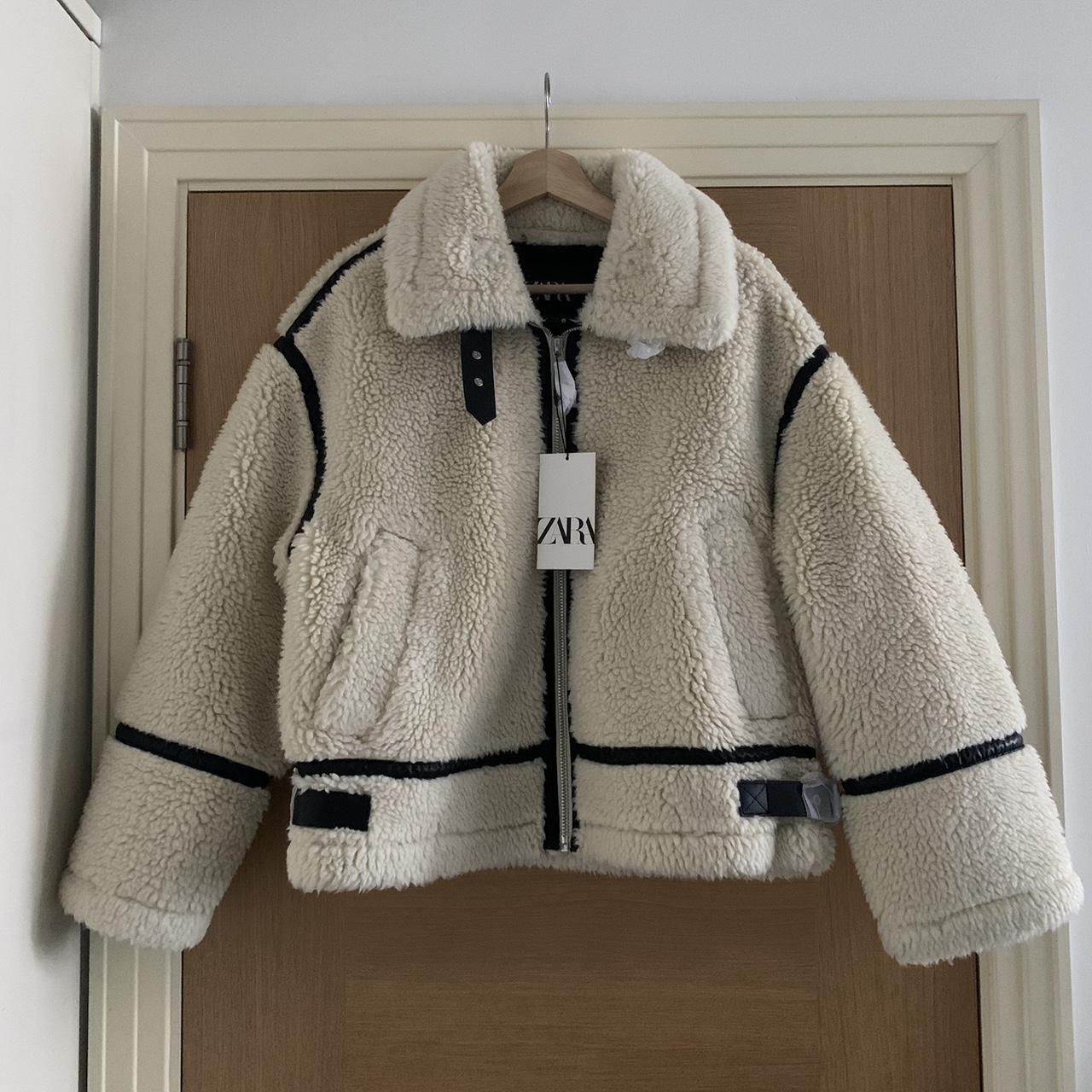 Bnwt Zara Faux Fur Biker Jacket Zara Viral Teddy Depop