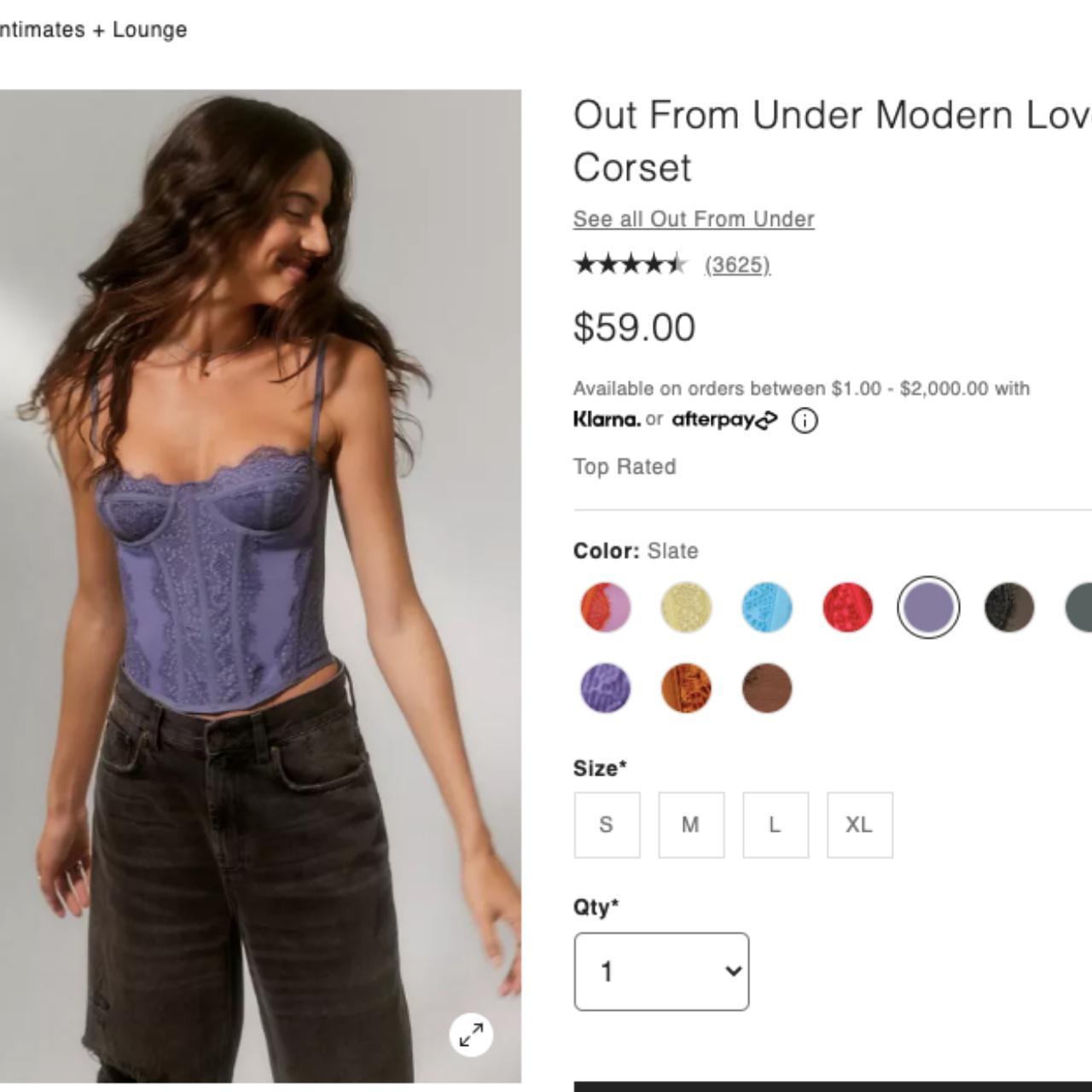 Urban Outfitters Women's Blue Corset Depop