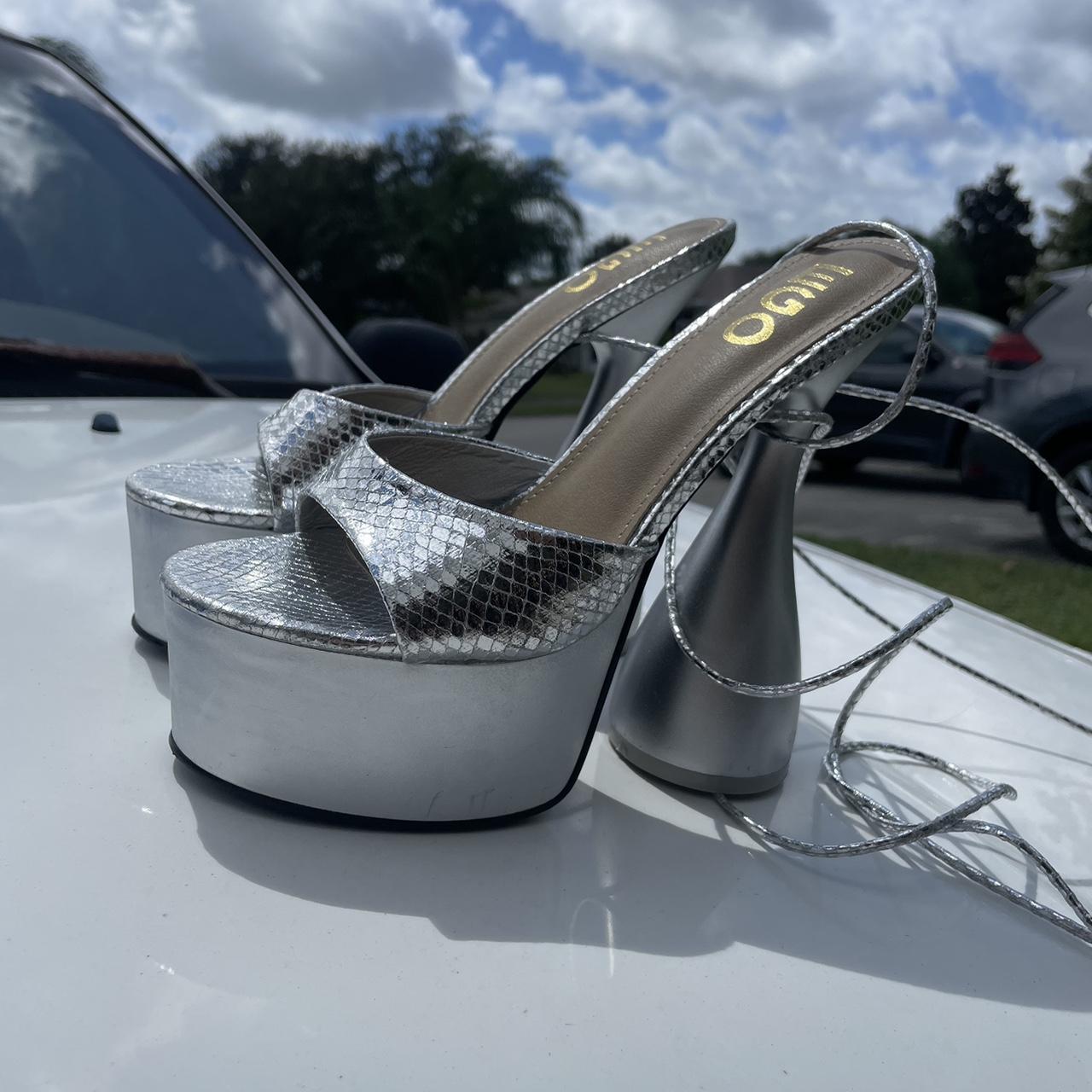 Silver best sale stripper heels