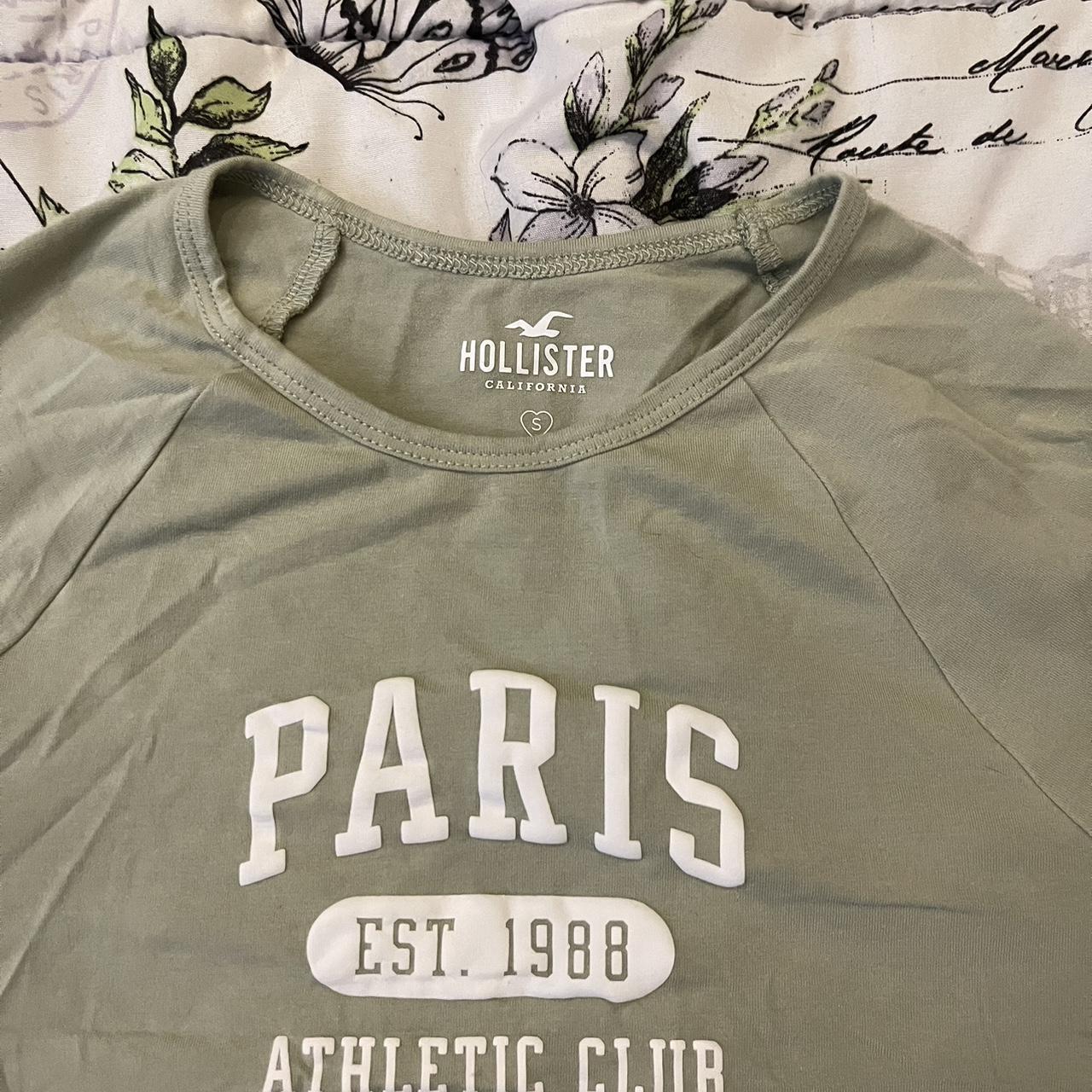 Sage green baby tee from Hollister Soft material... Depop