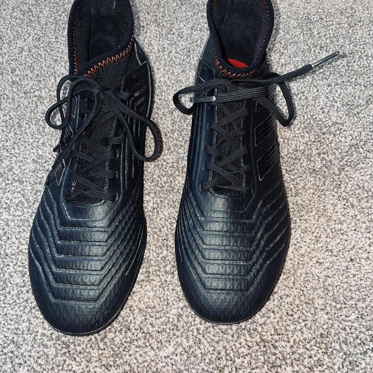 Adidas predator 18.3 black w red stitching metal. Depop