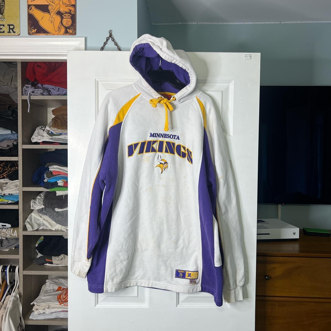 Purple Minnesota Vikings spellout hoodie! This is so - Depop