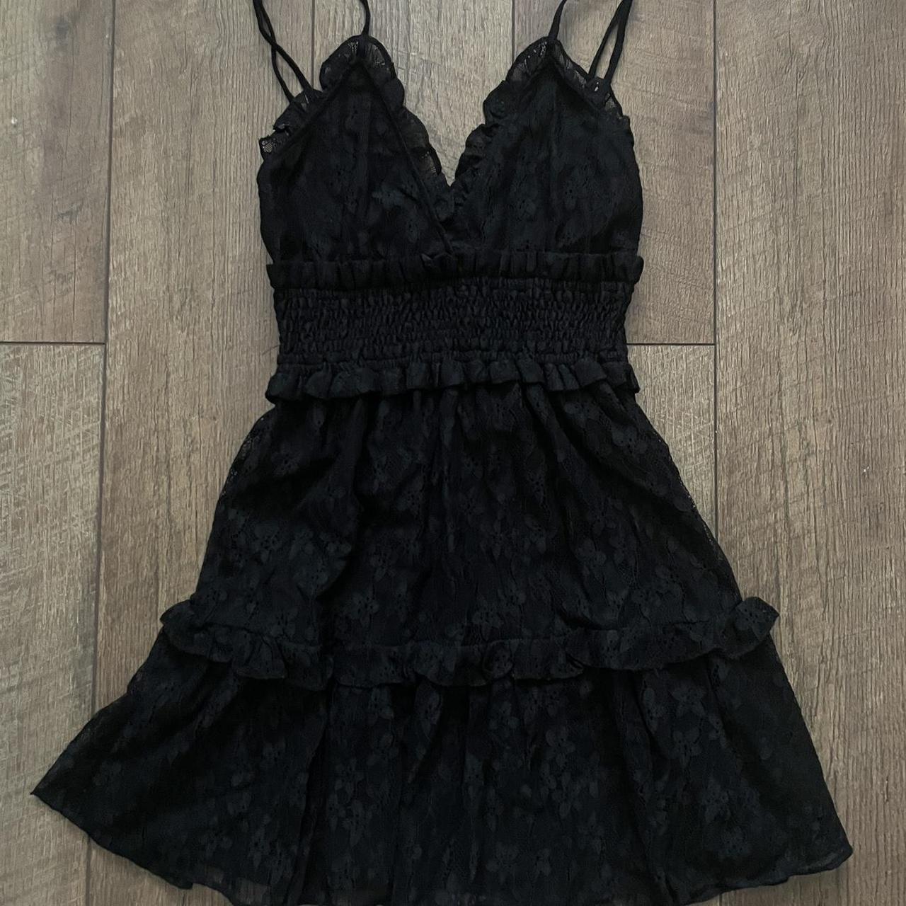 Black Lacy Mini Dress - Depop