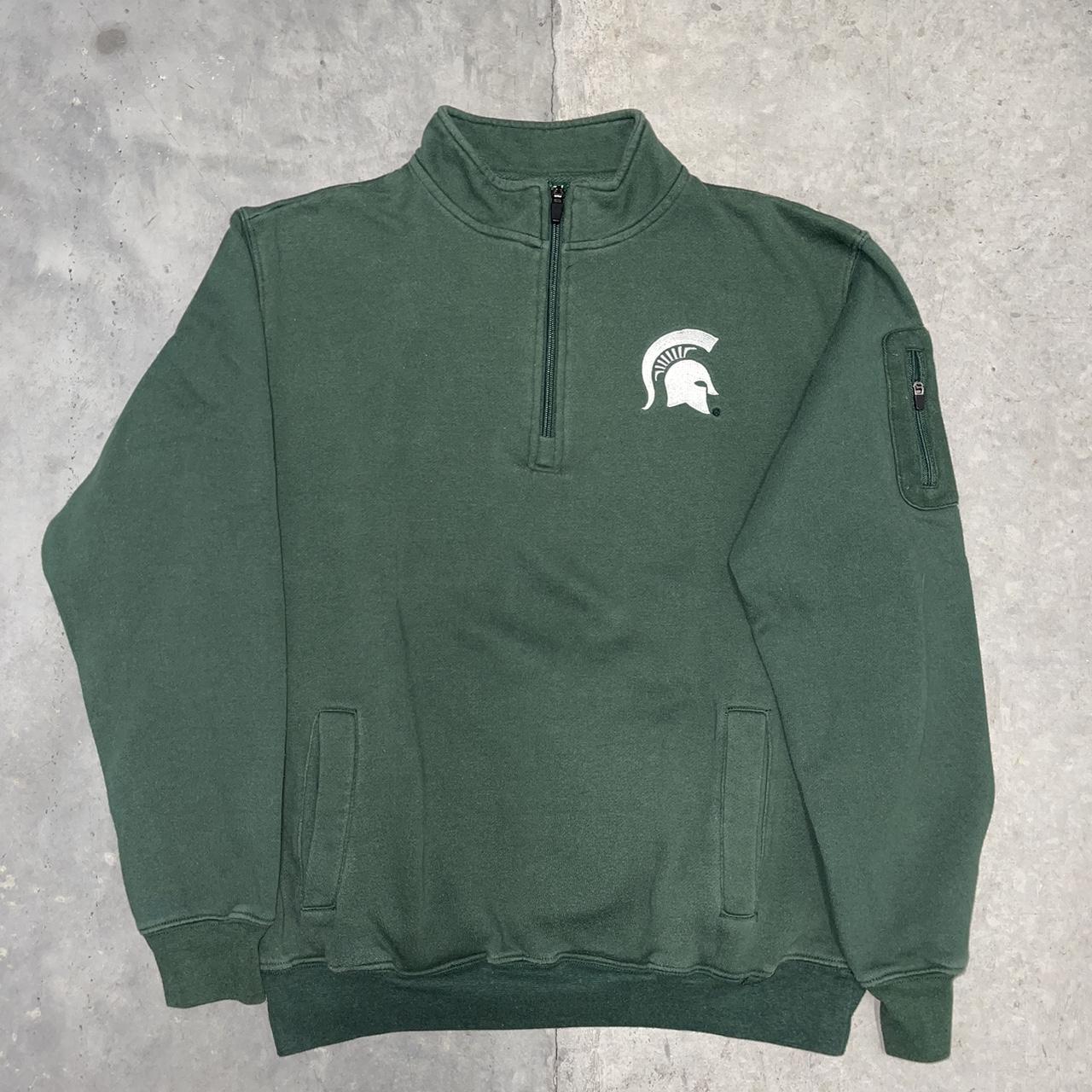 Michigan State Half Zip Crewneck Sz; medium Good... Depop