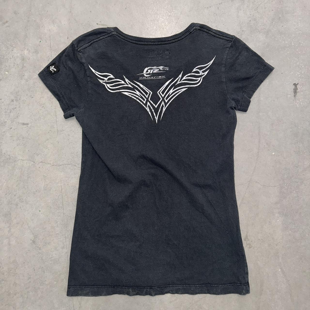 Chase Authentics Women's Black and Grey T-shirt | Depop