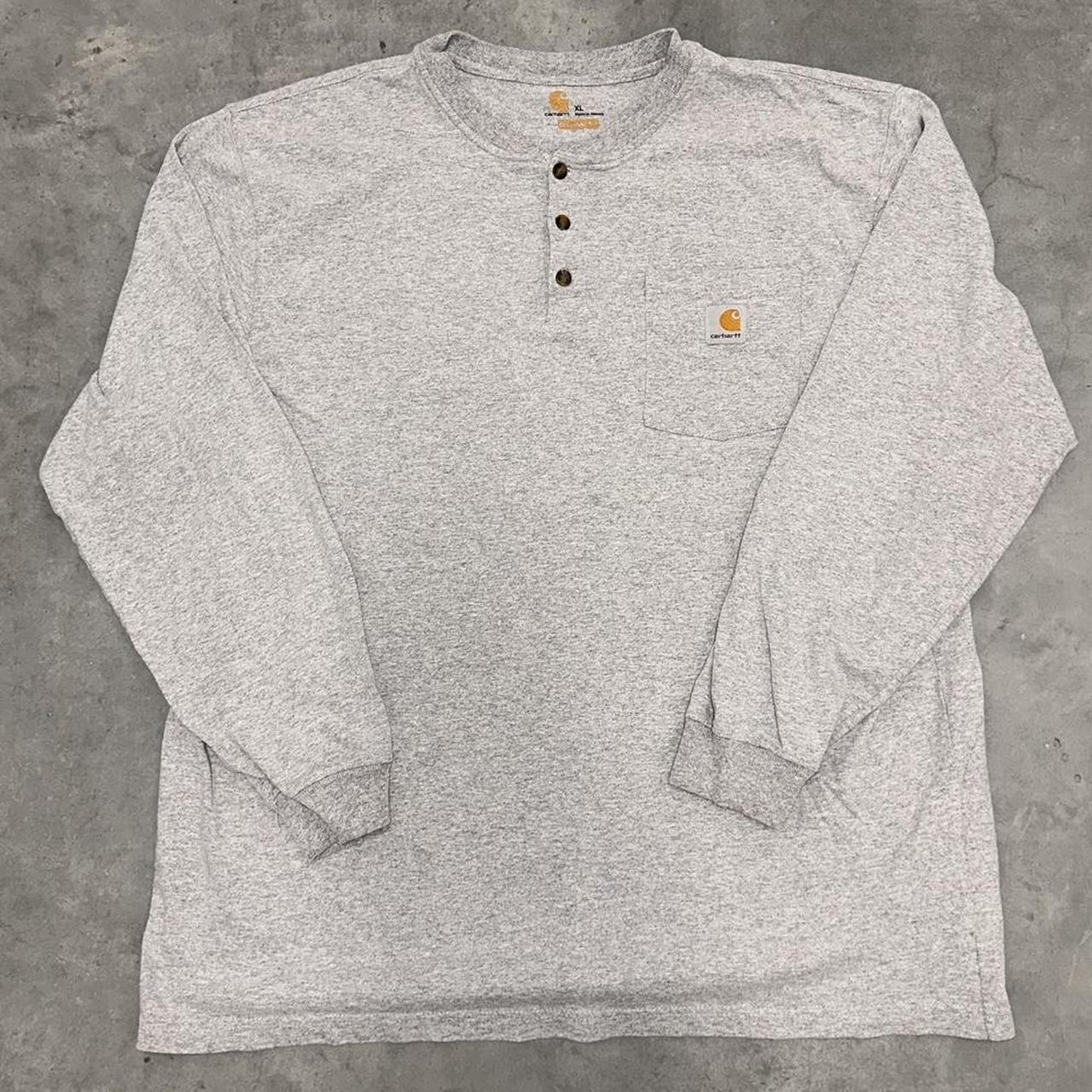 Essential Grey Carhartt Long Sleeve T-shirt | sz: XL... - Depop