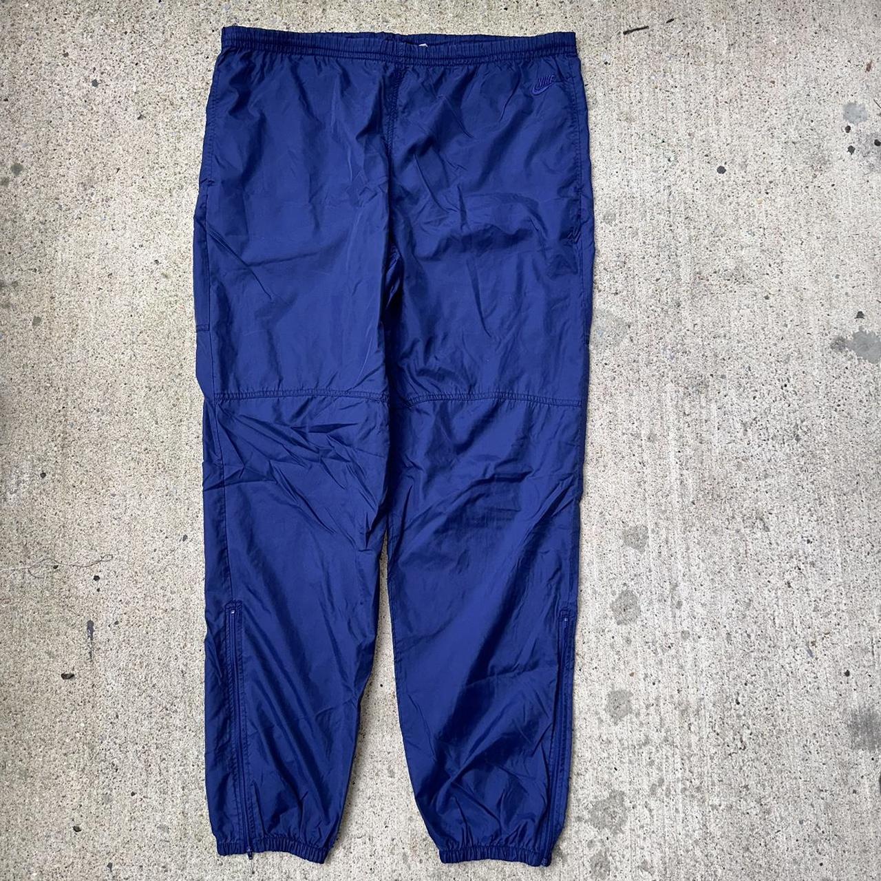 Vintage 90s Navy Nike Nylon Track Pants Sweatpants. Depop