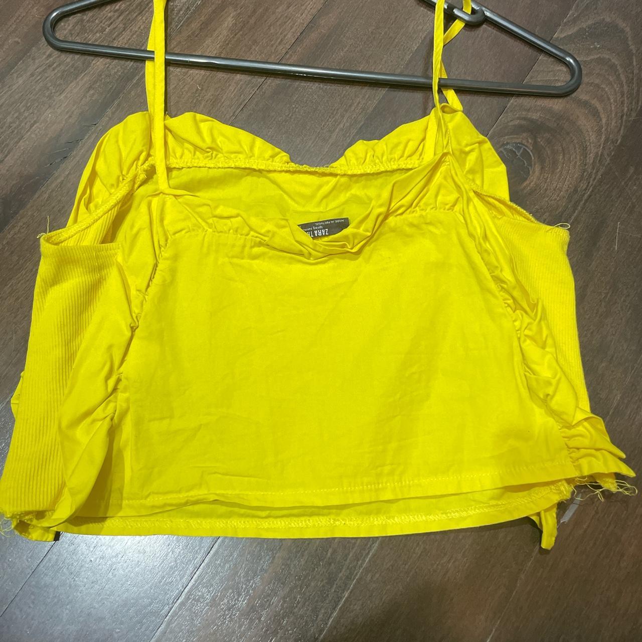Prettiest women's yellow croptop in size S from... Depop