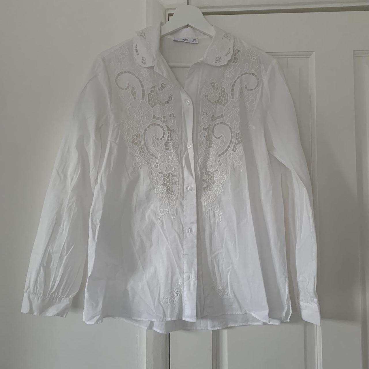 Mango Women's White Shirt | Depop