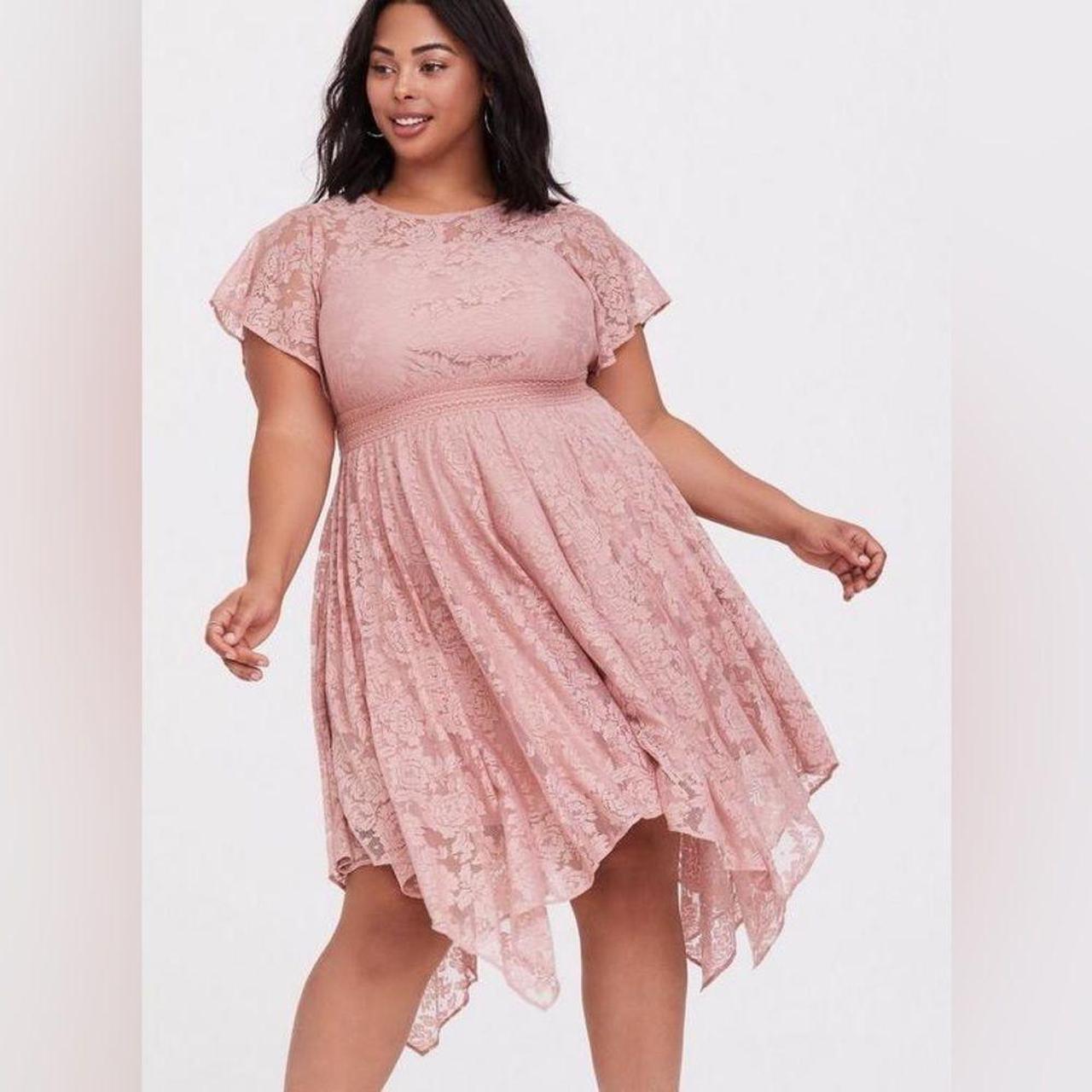 pink lace dress plus size