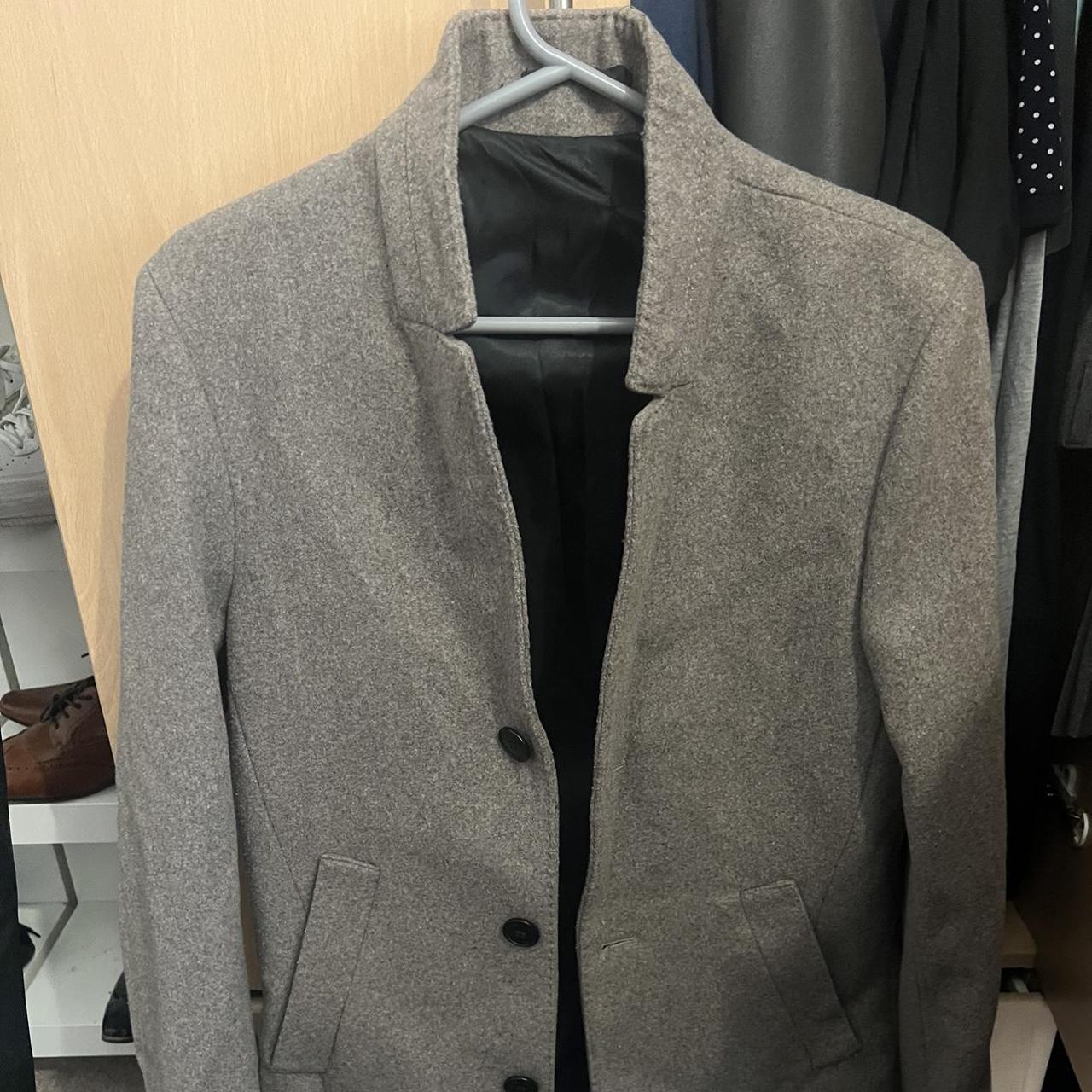 H&M Men's Grey Coat | Depop