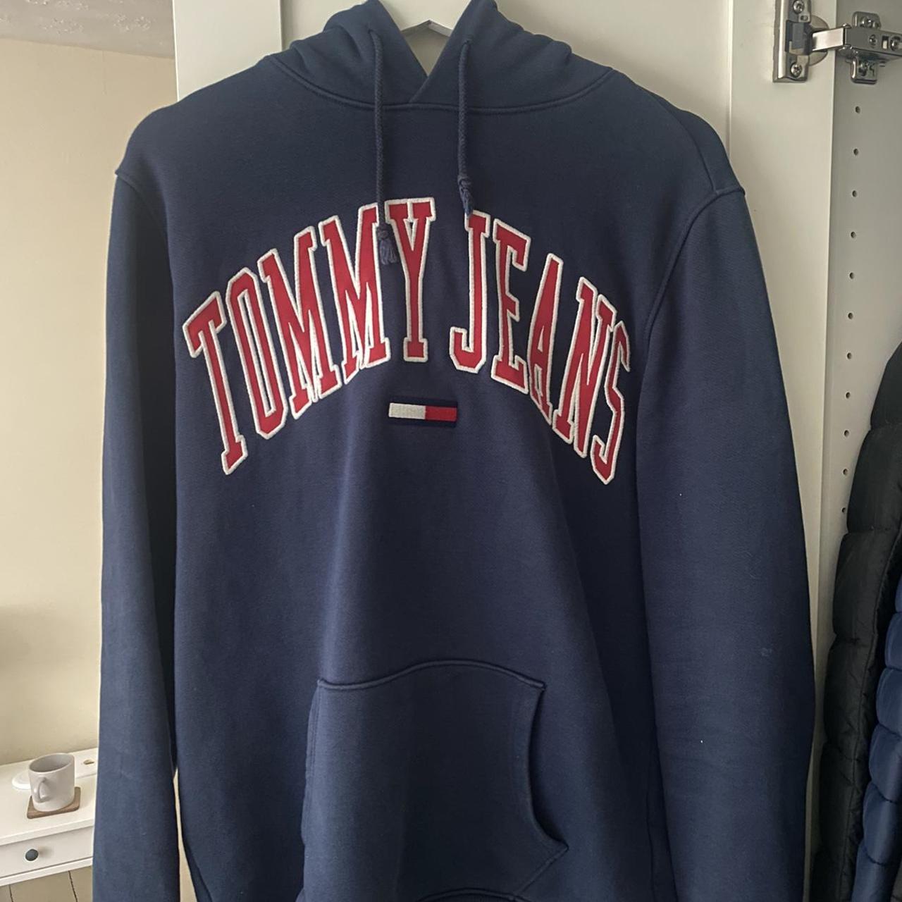 Tommy Jeans Blue Hoodie Mens medium Only worn a... - Depop