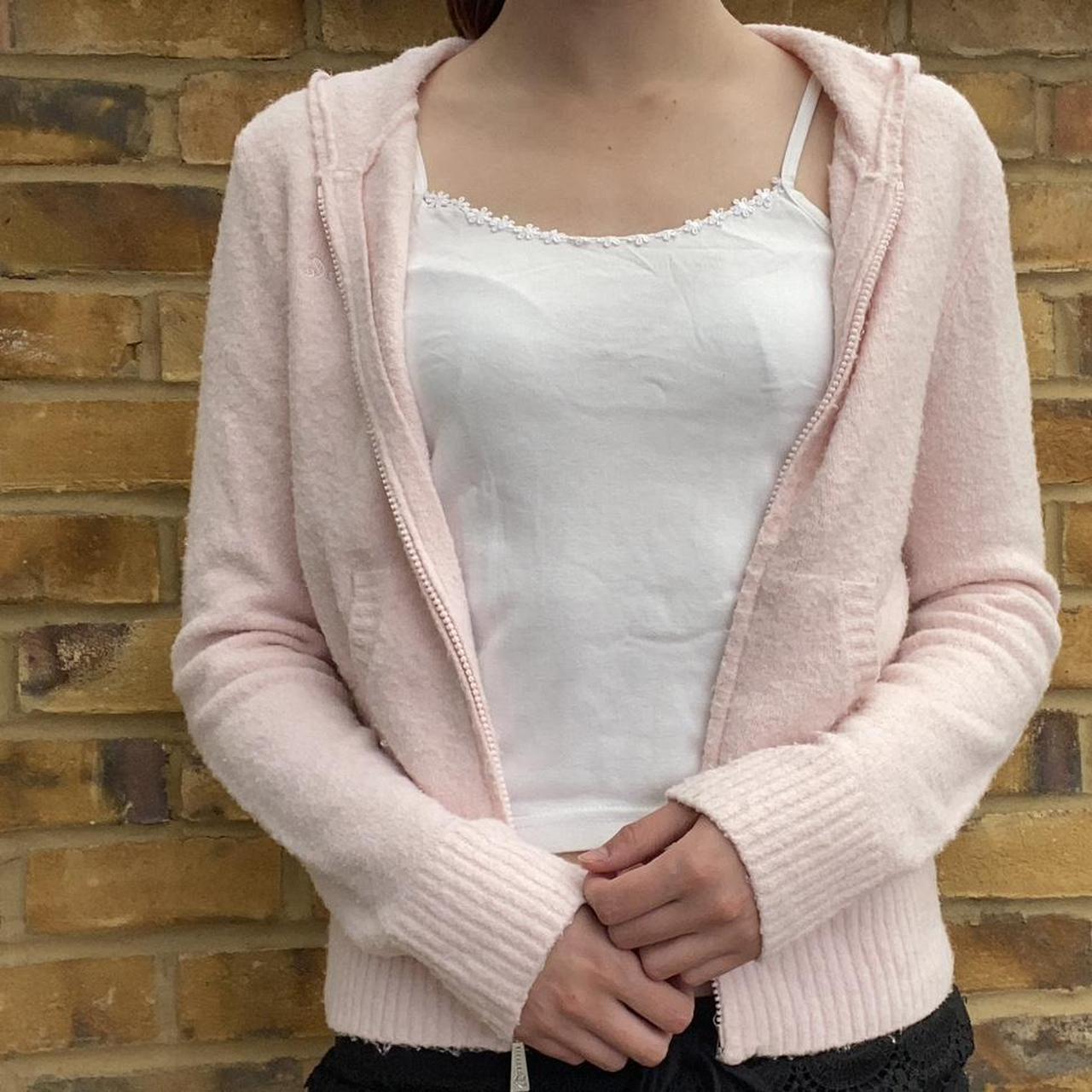 Light pink zip hoodie/cardigan Shown on size... Depop