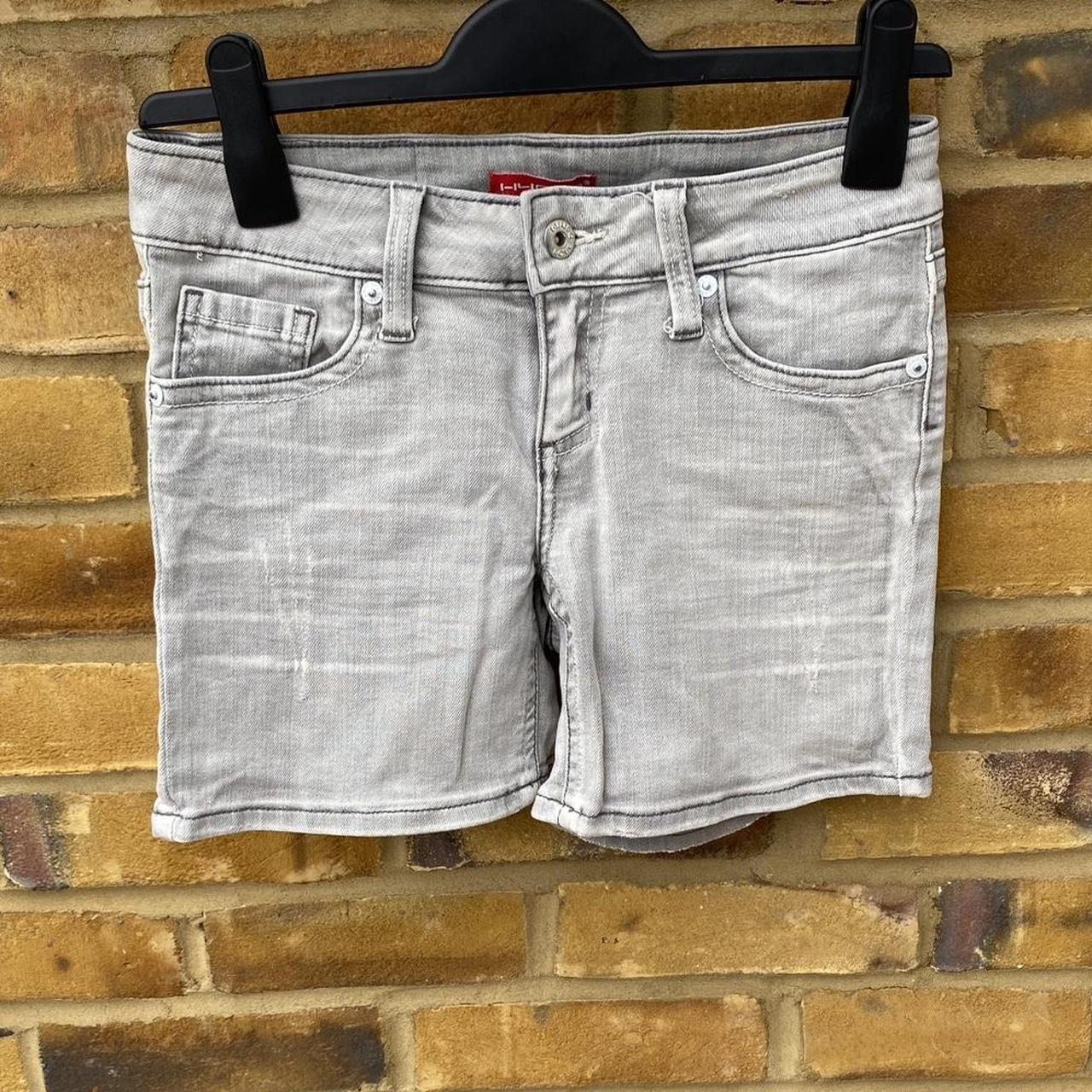 Light grey y2k denim jorts Brand Hydee Best fit... Depop