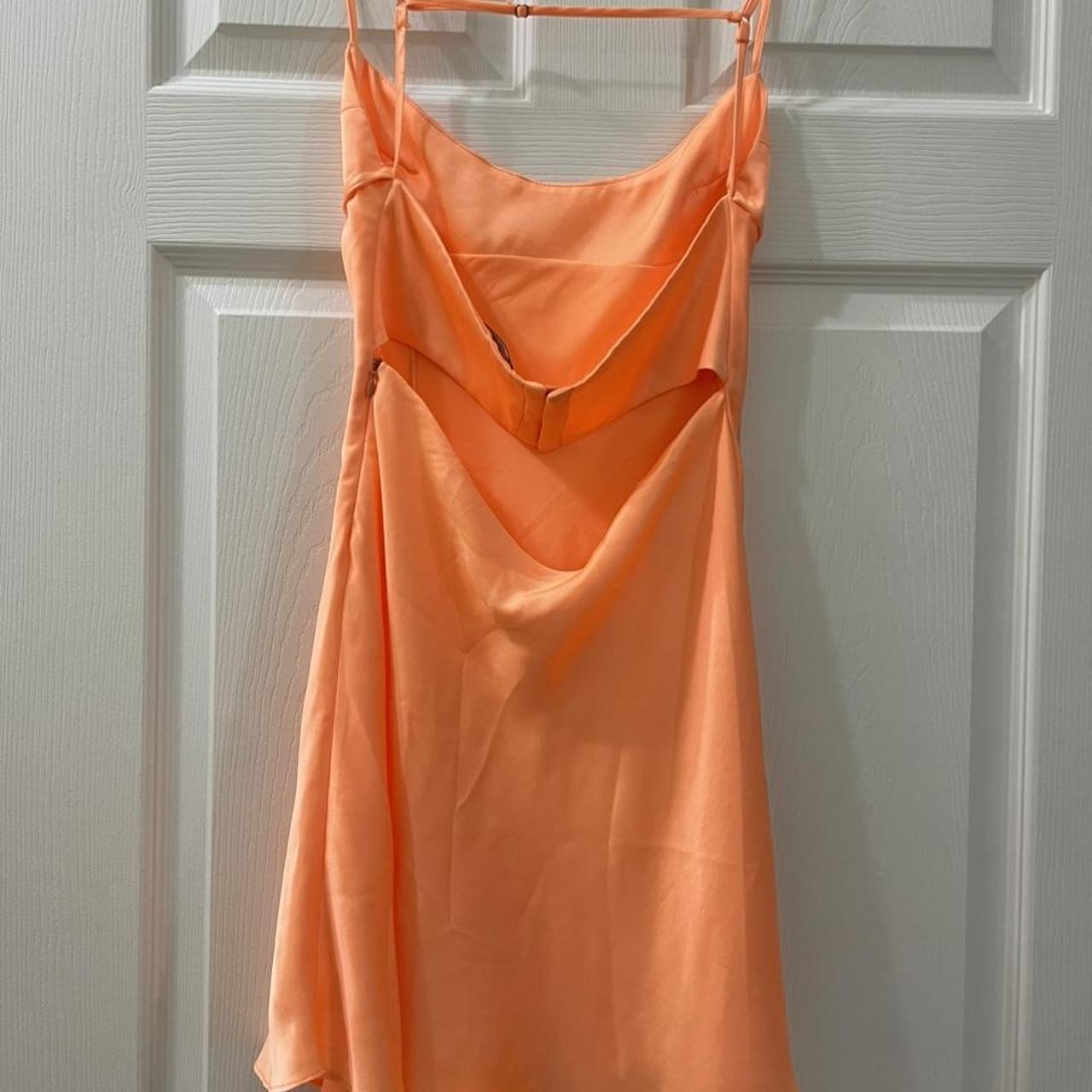 Zara Women's Orange Dress Depop