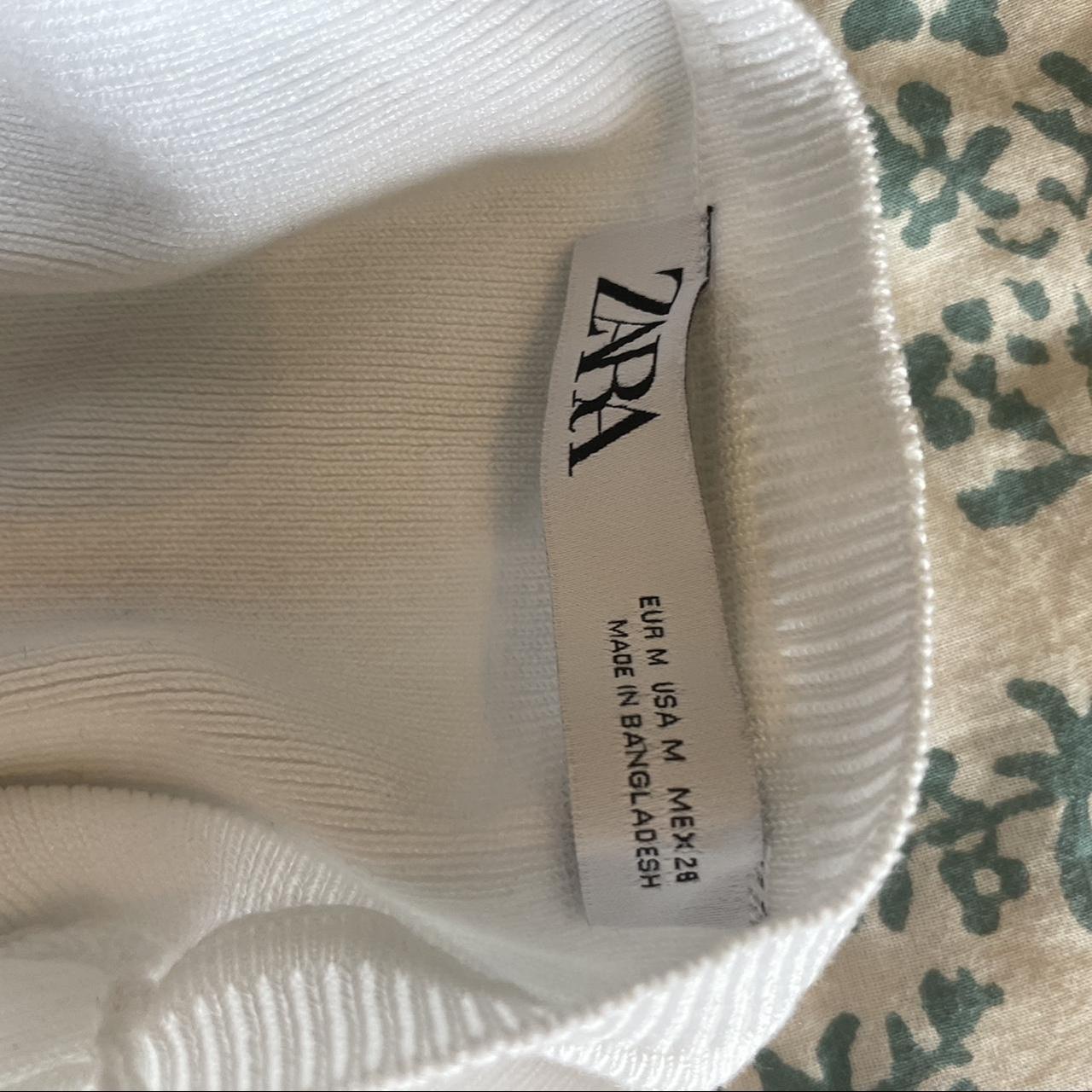 Zara white cropped sleeveless tank / vest top in... Depop