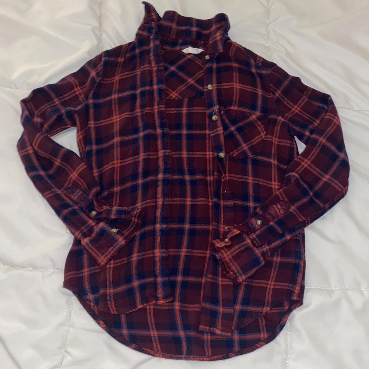 maroon flannel from aeropostale size xs could fit... - Depop