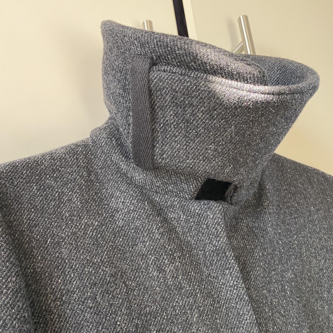 Prada charcoal grey coat in 100 virgin wool. Depop