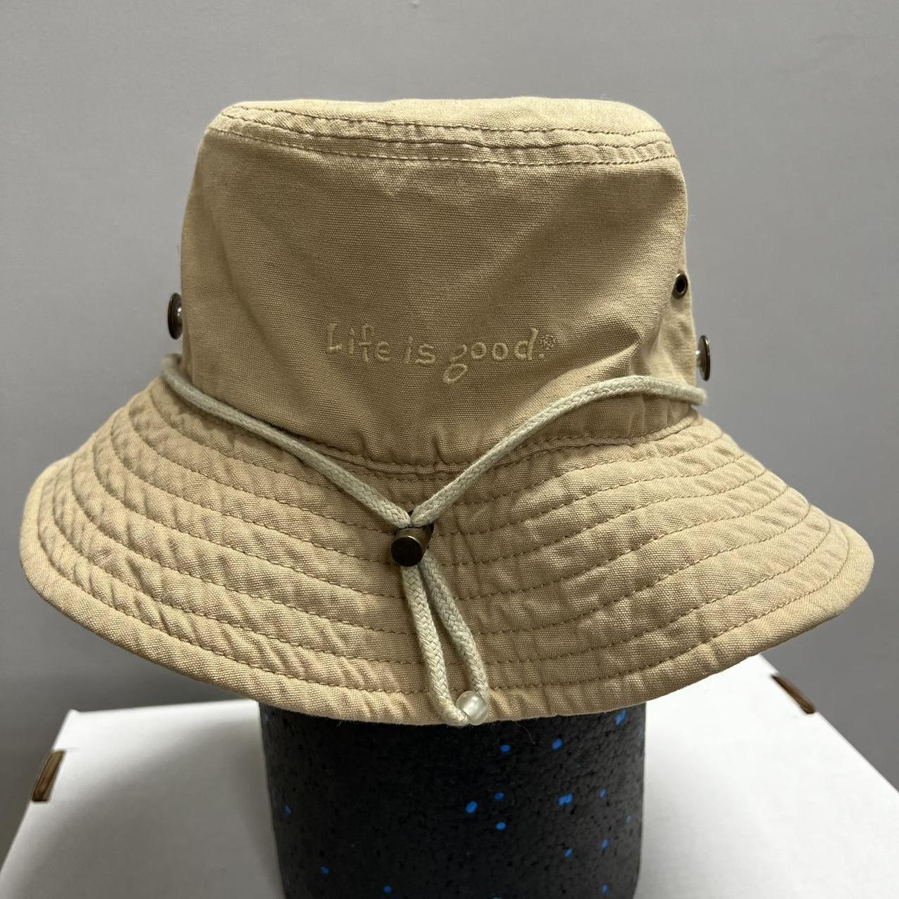 Life Is Good Beige Bucket Fishing Booney Hat S/M In... Depop