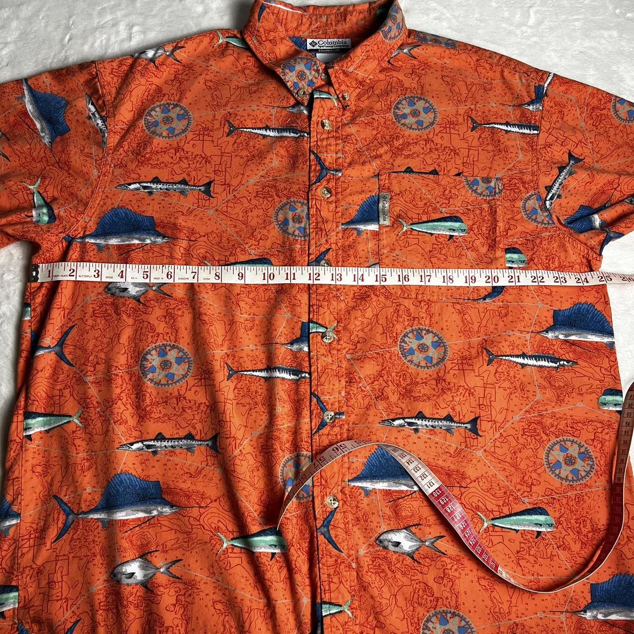 Columbia men's orange Marlin fish all over print - Depop