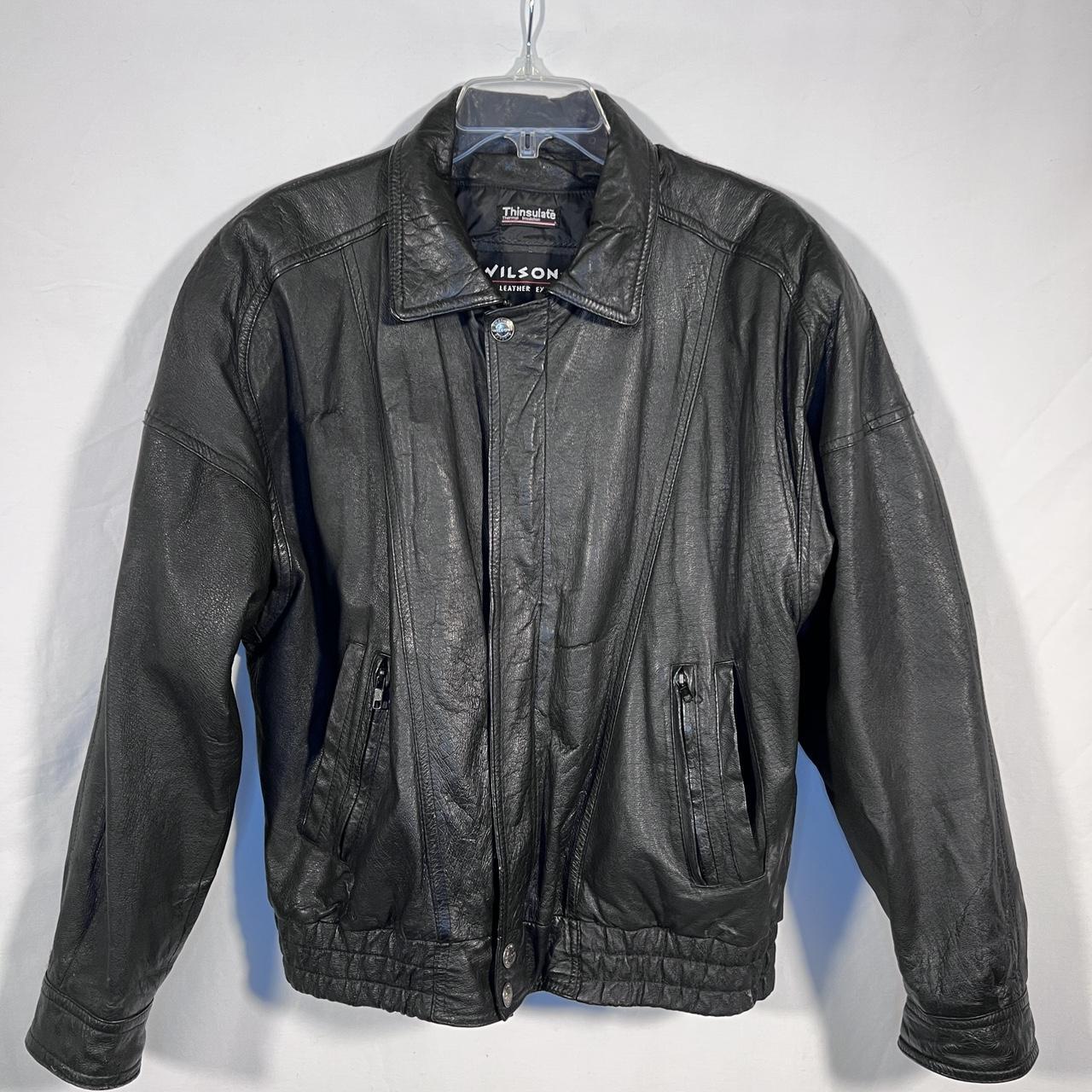 Vintage Wilsons Oversized Leather Bomber Jacket Size... - Depop